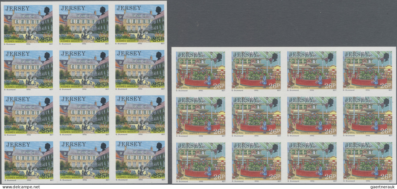 Jersey: 1990. Lot With 130 IMPERFORATE Sets 'Definitives: Views Of Jersey' (7 Va - Jersey