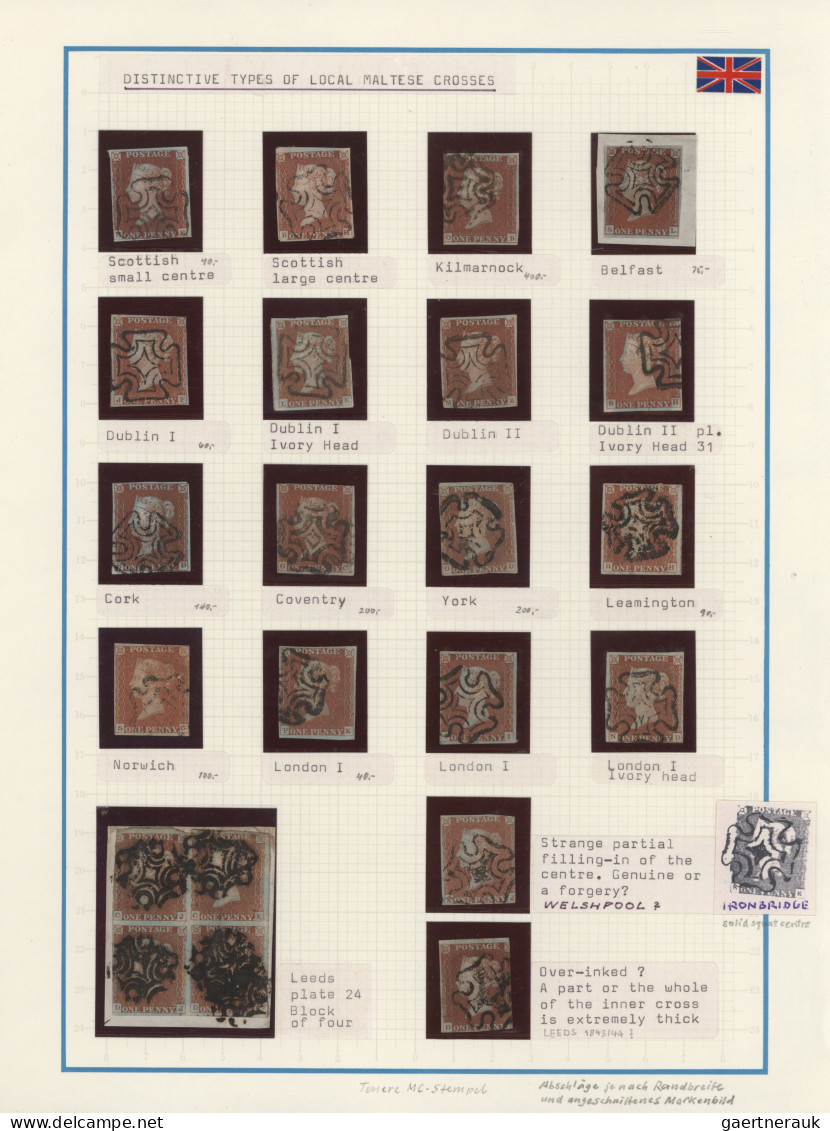 Great Britain - Post Marks: 1841 From Ca., BRITISH POSTMARKS, Collection With Mo - Postmark Collection