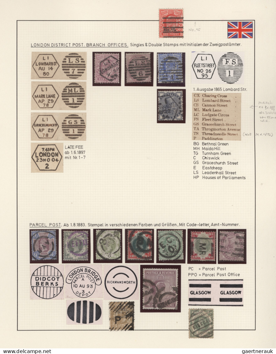 Great Britain - Post Marks: 1841 From Ca., BRITISH POSTMARKS, Collection With Mo - Storia Postale