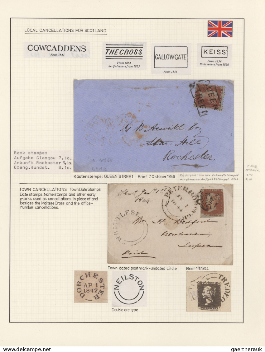 Great Britain - post marks: 1841 from ca., BRITISH POSTMARKS, collection with mo