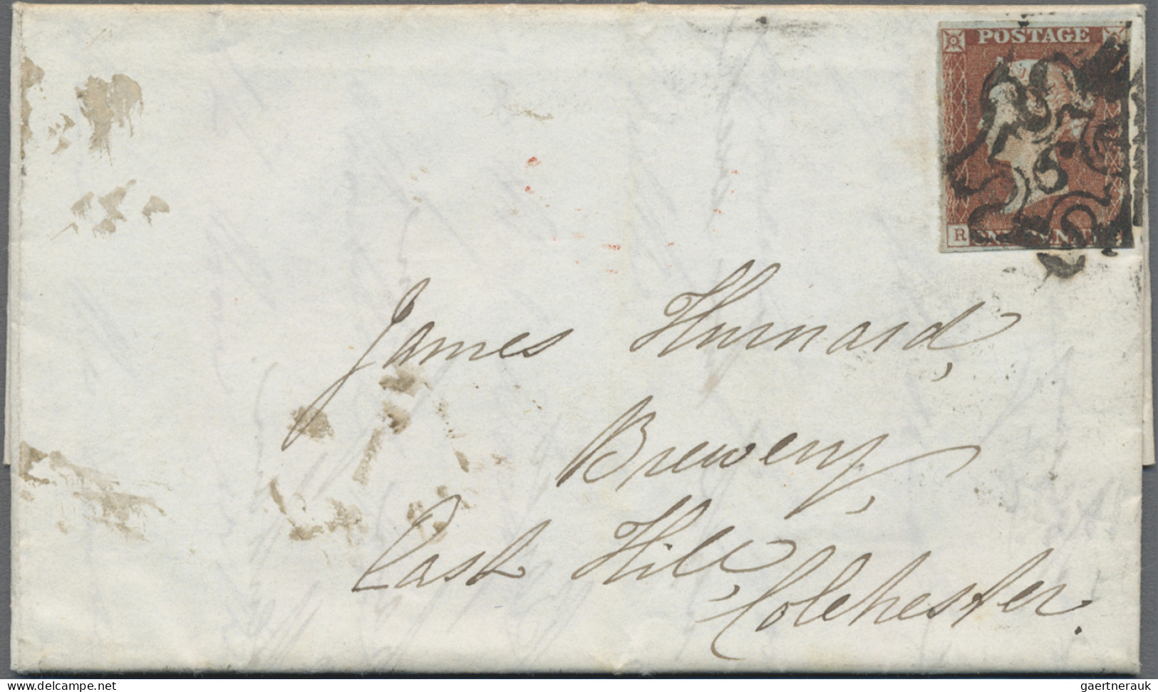 Great Britain - Post Marks: 1843, London, MALTESE CROSS With Number On 1d Red Br - Postmark Collection