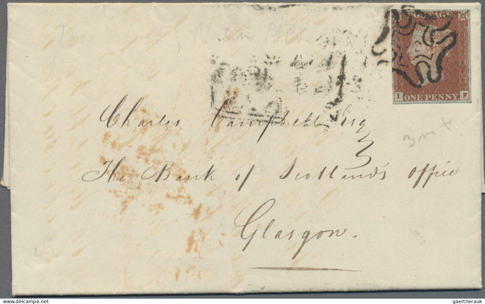 Great Britain - Post Marks: 1843, London, MALTESE CROSS With Number On 1d Red Br - Poststempel