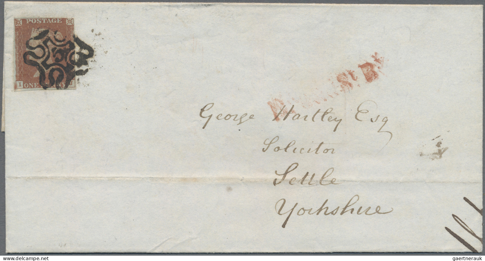 Great Britain - Post Marks: 1843, London, MALTESE CROSS With Number On 1d Red Br - Poststempel