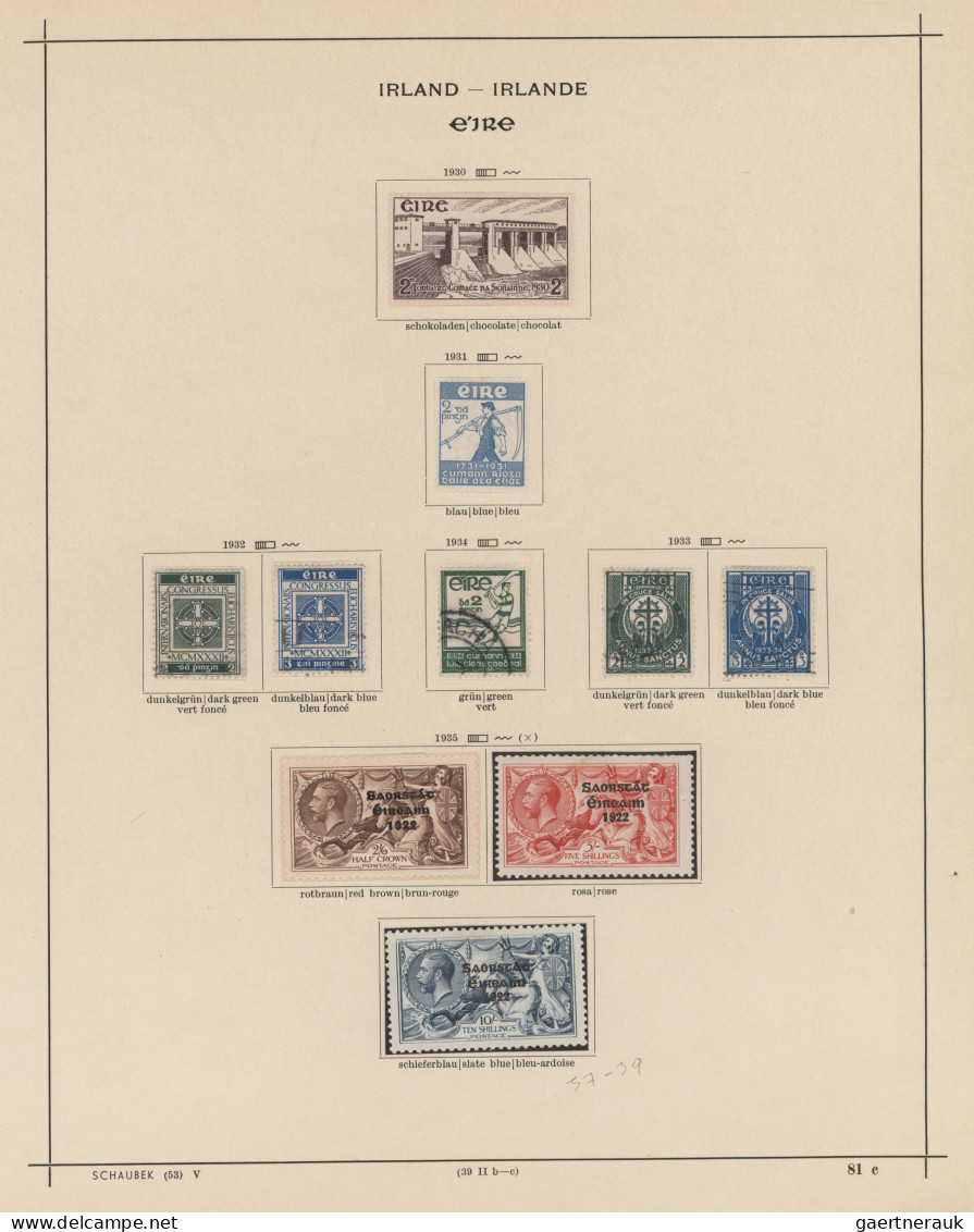 Ireland: 1922/1970 Ca.: Mint And/or Used Collection Hinged On Printed Album Page - Usados