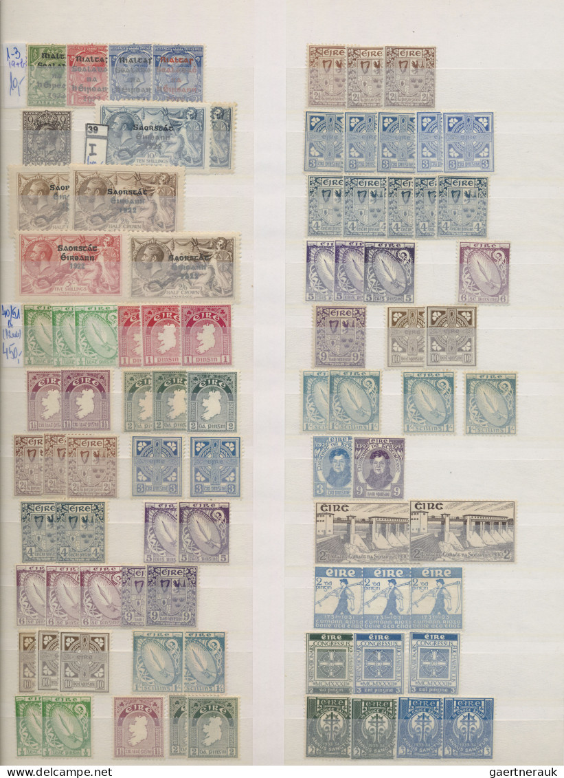 Ireland: 1922/2000 Comprehensive Stock Of Mint Stamps In A Big Stockbook, From F - Ungebraucht