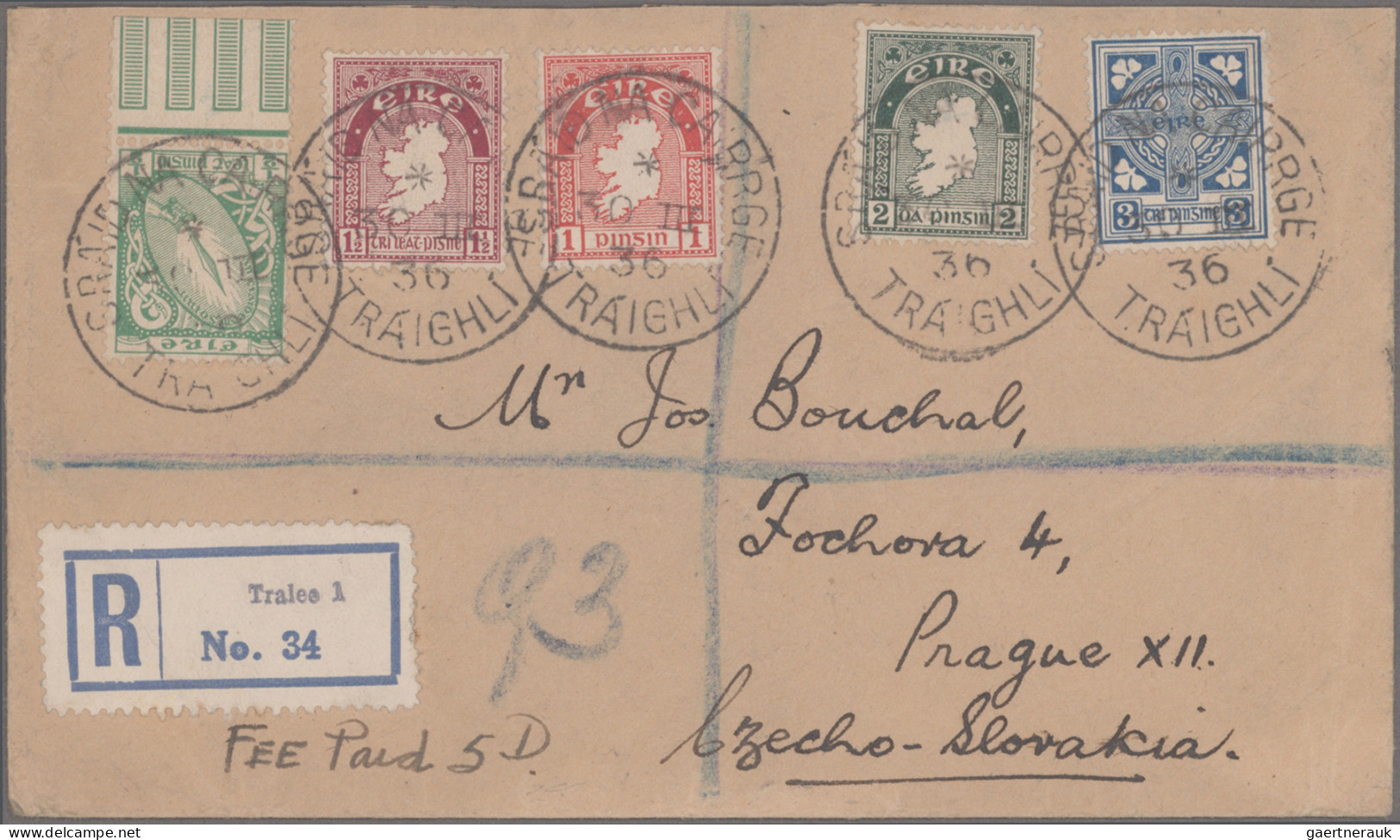 Ireland: 1936/1996, Lot Of 14 Covers/cards, Thereof Nine Unused/unused Stationer - Brieven En Documenten
