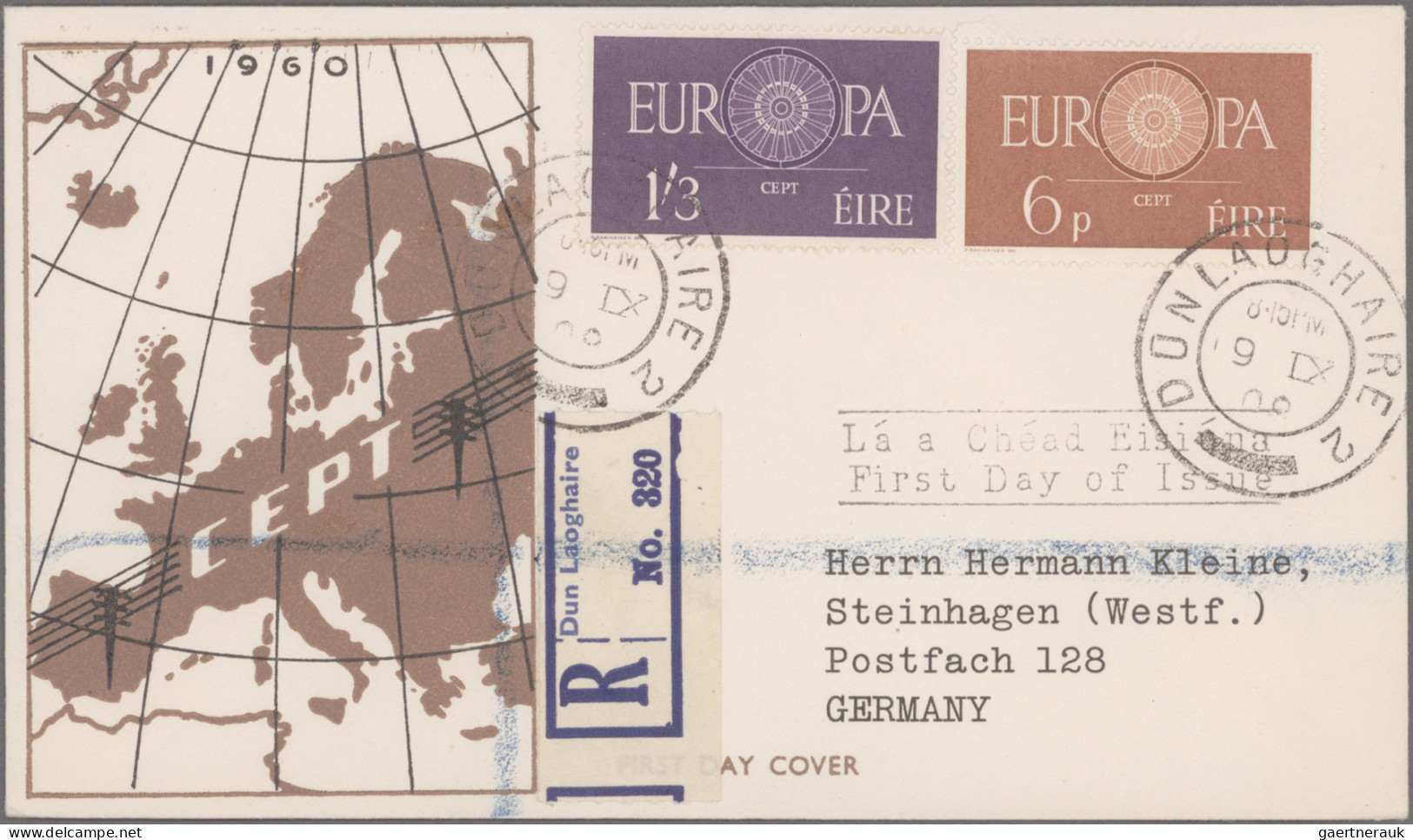 Ireland: 1936/1996, Lot Of 14 Covers/cards, Thereof Nine Unused/unused Stationer - Storia Postale
