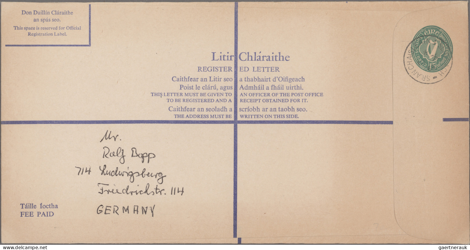 Ireland: 1936/1996, Lot Of 14 Covers/cards, Thereof Nine Unused/unused Stationer - Lettres & Documents