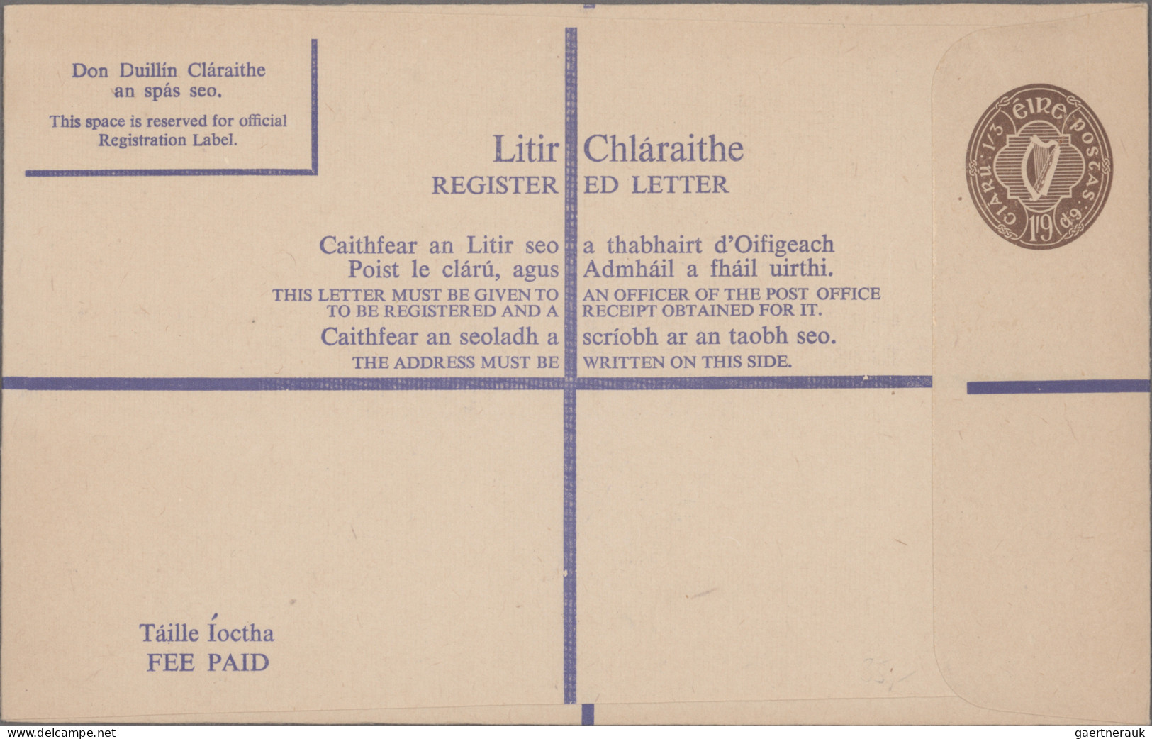 Ireland: 1936/1996, lot of 14 covers/cards, thereof nine unused/unused stationer