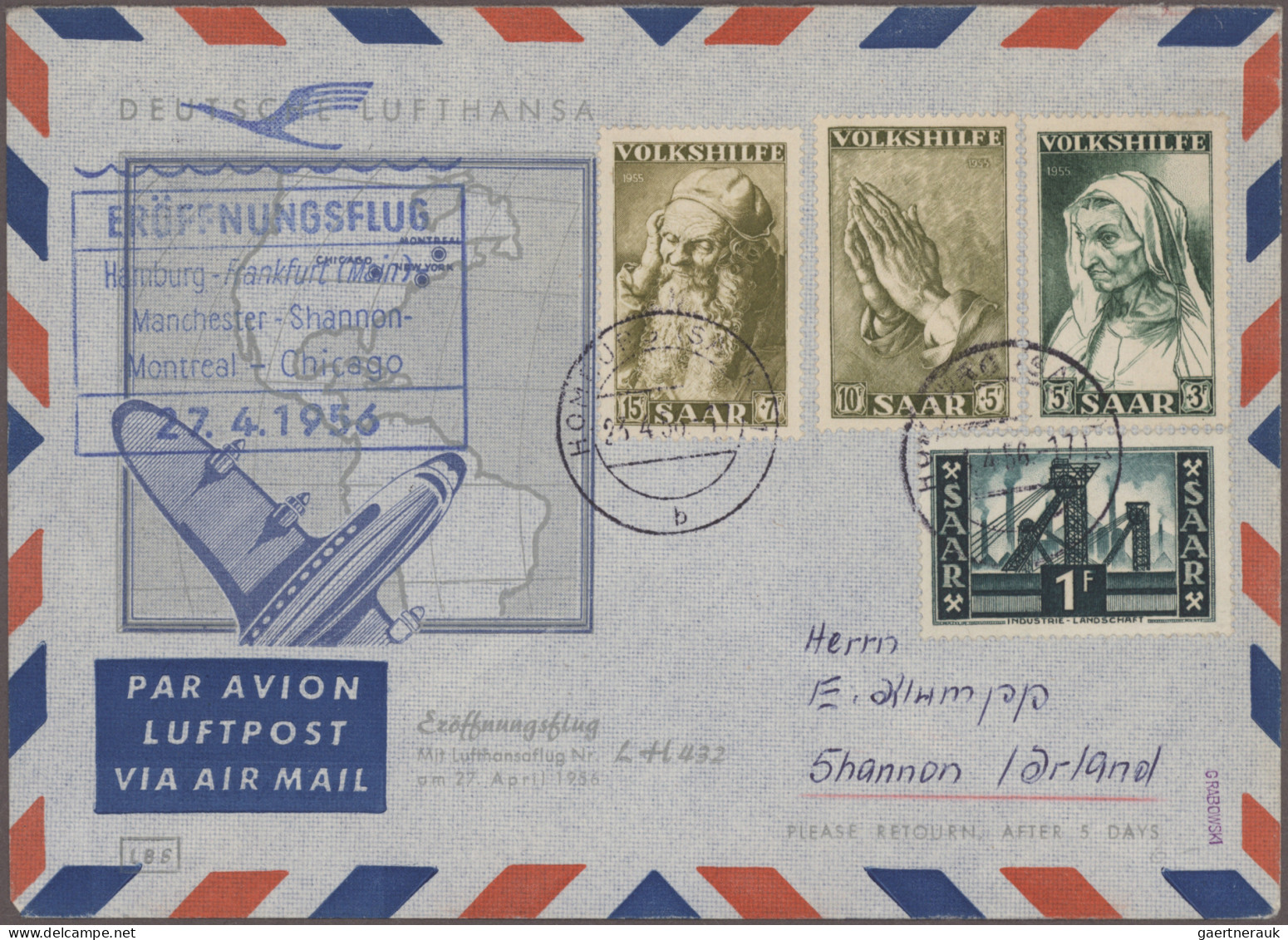 Ireland: 1956/2000's FIRST FLIGHTS: Collection Of 68 Covers Carried By First Fli - Storia Postale