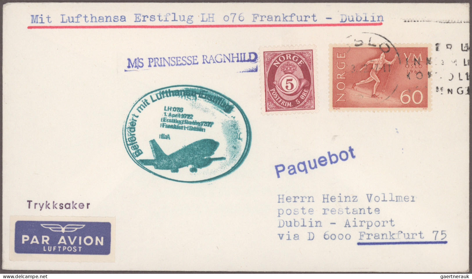 Ireland: 1956/2000's FIRST FLIGHTS: Collection Of 68 Covers Carried By First Fli - Brieven En Documenten