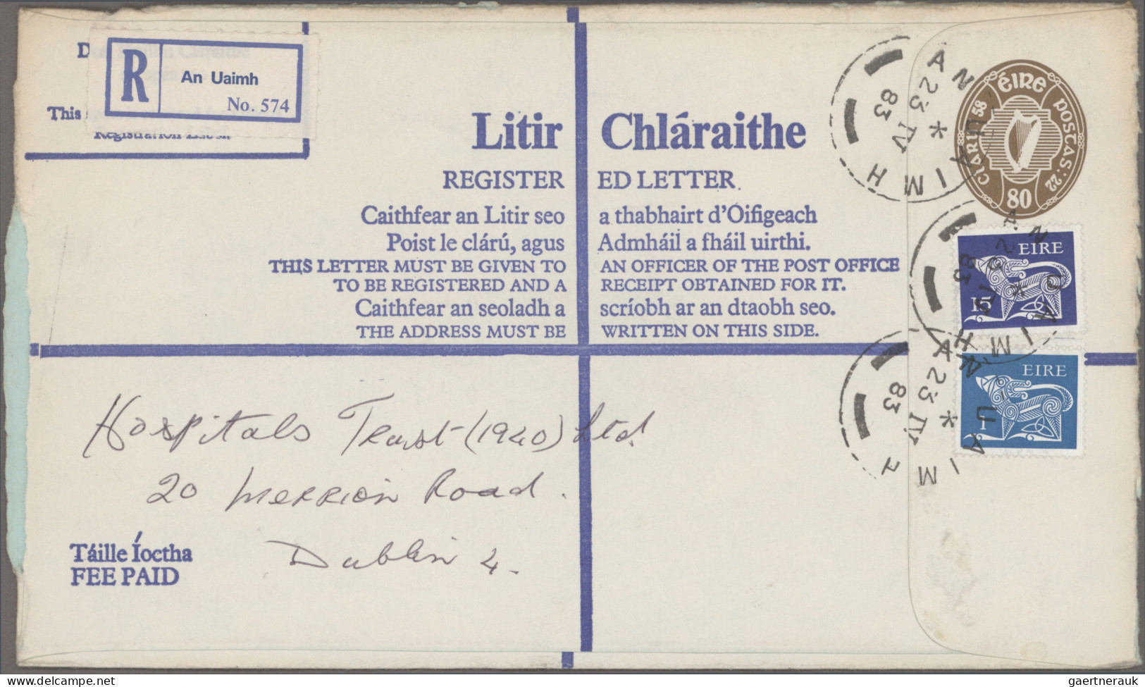 Ireland - Postal Stationery: 1966/1983 Postal Stationery Registered Envelopes: C - Postwaardestukken