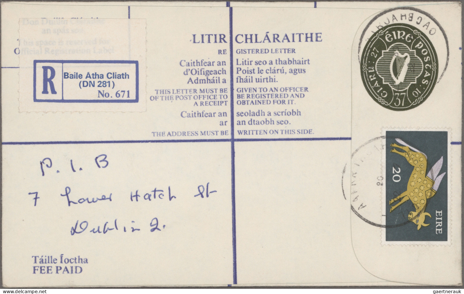 Ireland - postal stationery: 1966/1983 Postal stationery registered envelopes: C