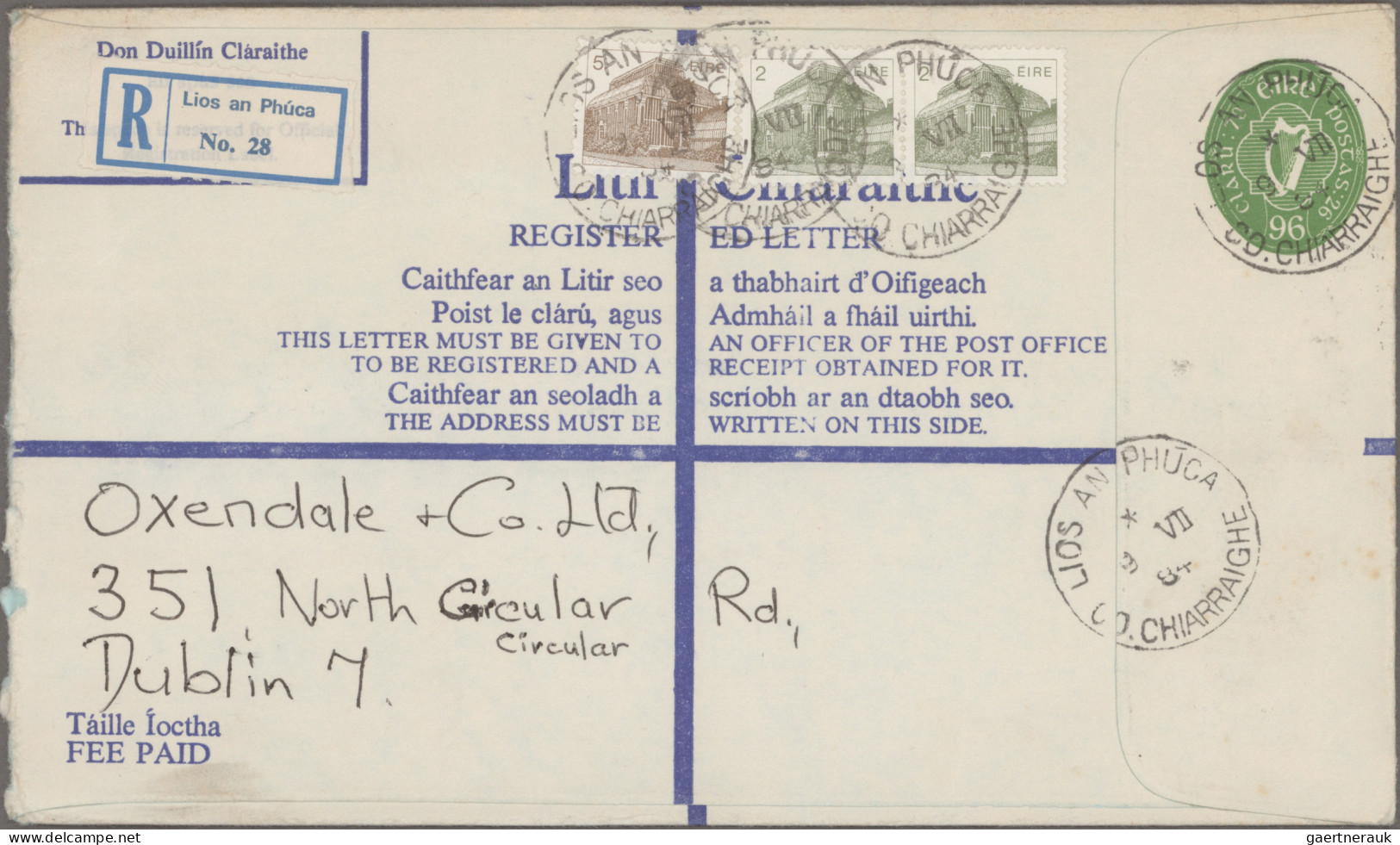 Ireland - postal stationery: 1966/1983 Postal stationery registered envelopes: C