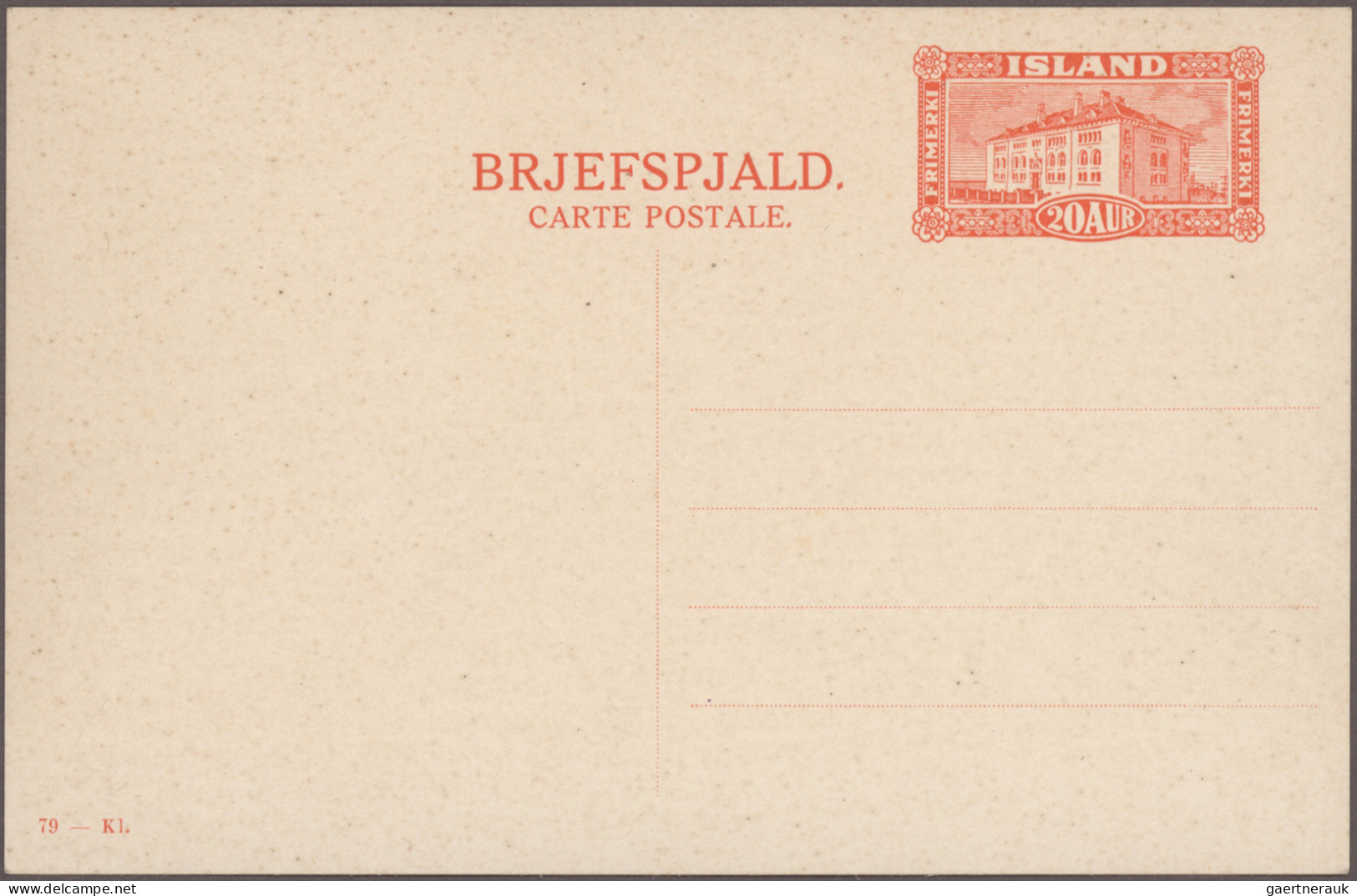 Iceland - Postal Stationery: 1879/1930, Lot Of 29 Stationeries (cards, Reply Car - Postwaardestukken