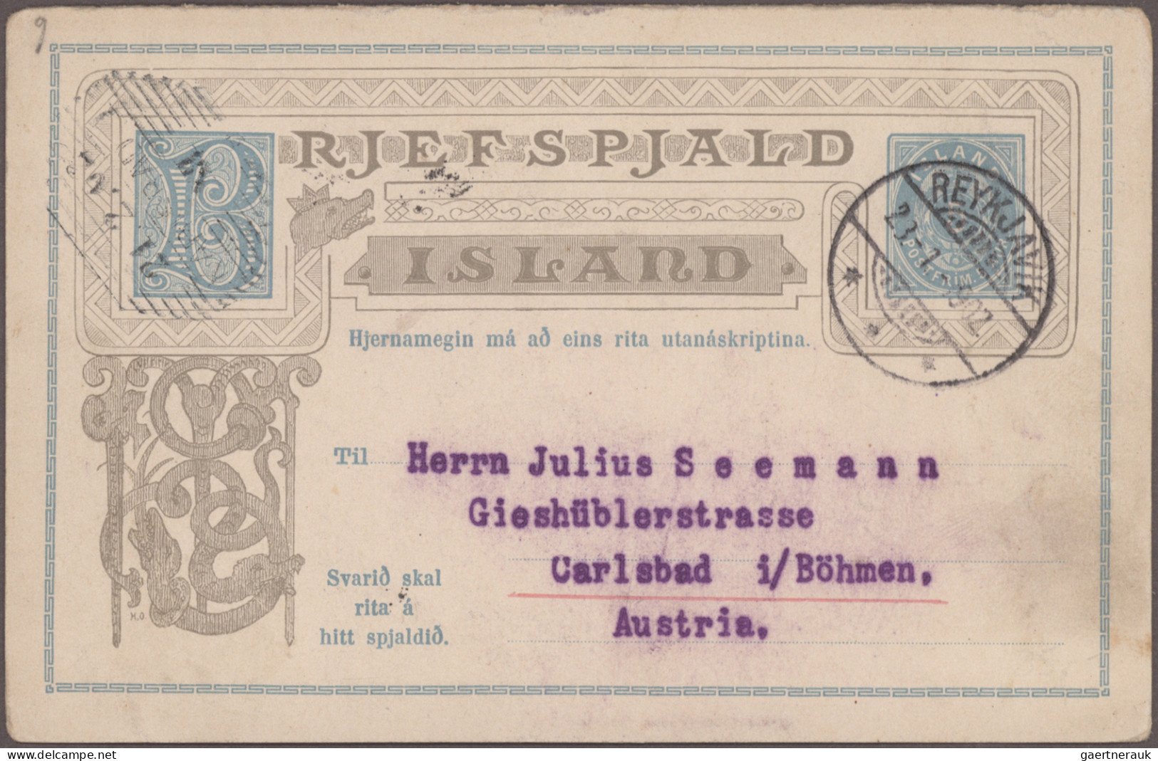 Iceland - Postal Stationery: 1879/1930, Lot Of 29 Stationeries (cards, Reply Car - Enteros Postales