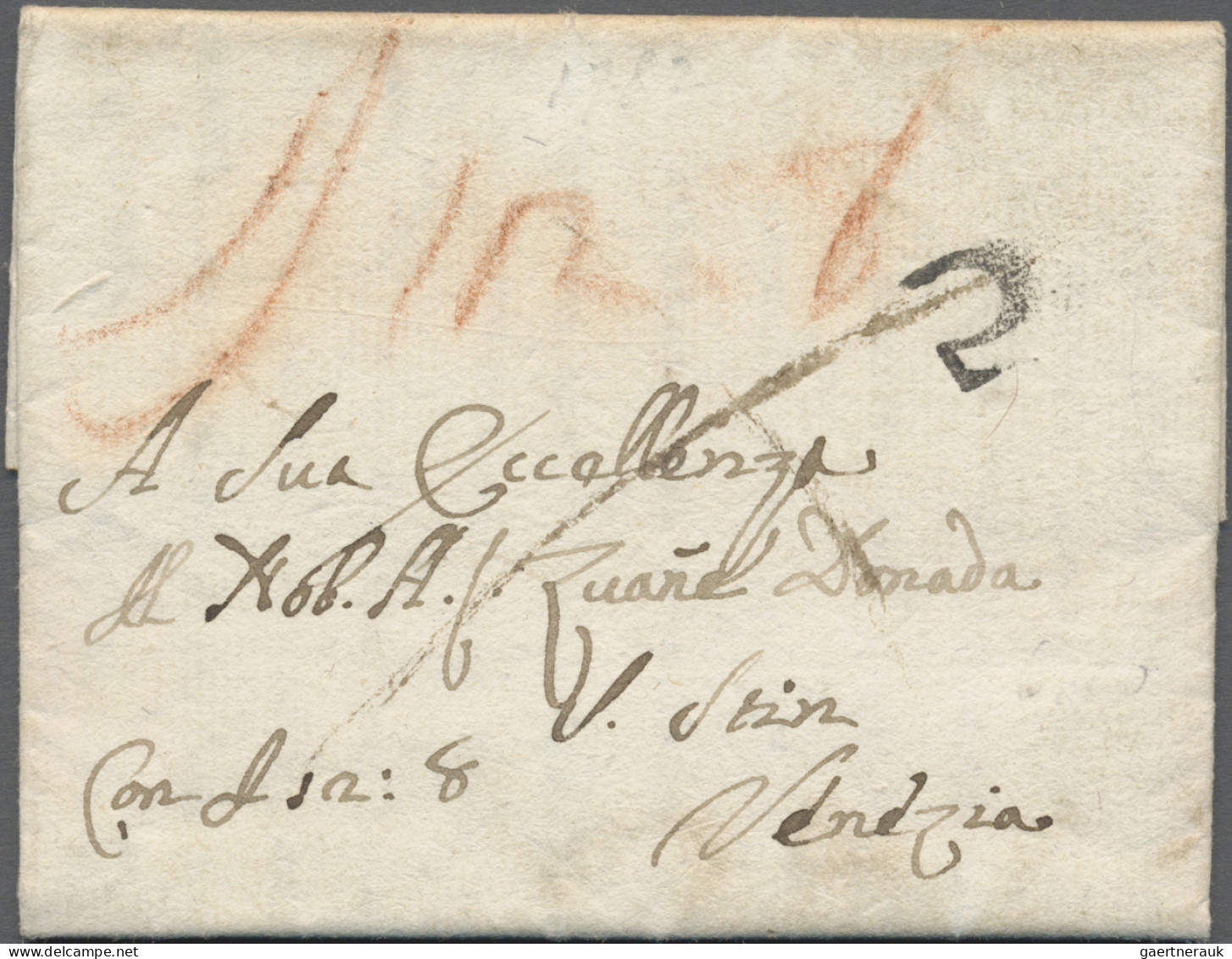 Italy -  Pre Adhesives  / Stampless Covers: 1780/1880 (ca.), Balance Of Apprx. 1 - 1. ...-1850 Prefilatelia