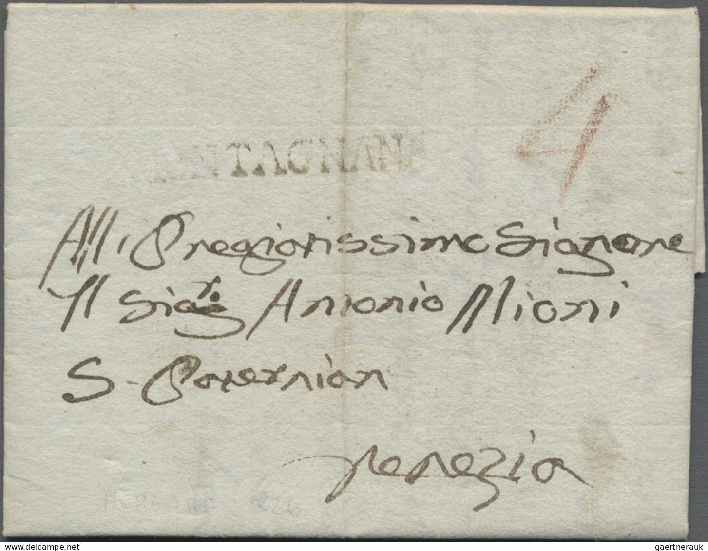 Italy -  Pre Adhesives  / Stampless Covers: 1780/1880 (ca.), Balance Of Apprx. 1 - 1. ...-1850 Prephilately