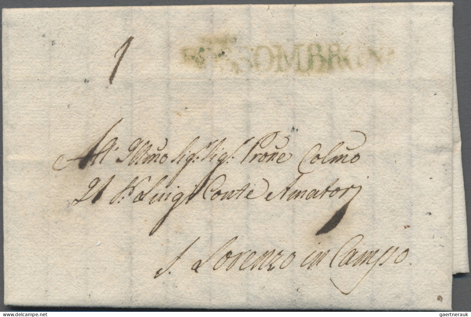 Italy -  Pre Adhesives  / Stampless Covers: 1780/1880 (ca.), balance of apprx. 1