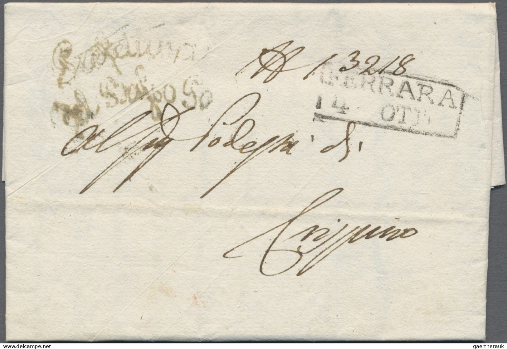 Italy -  Pre Adhesives  / Stampless Covers: 1780/1880 (ca.), balance of apprx. 1