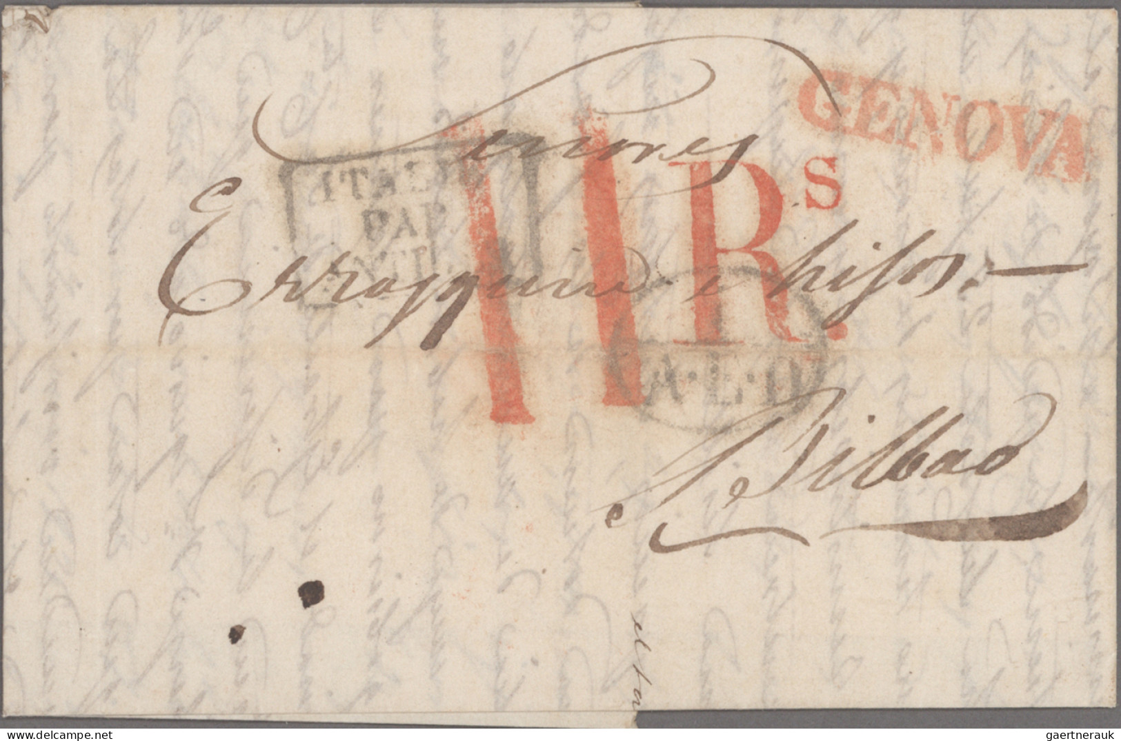 Italy -  Pre Adhesives  / Stampless Covers: 1800/1850 (ca), 8 Lighthouse Letter - 1. ...-1850 Prephilately