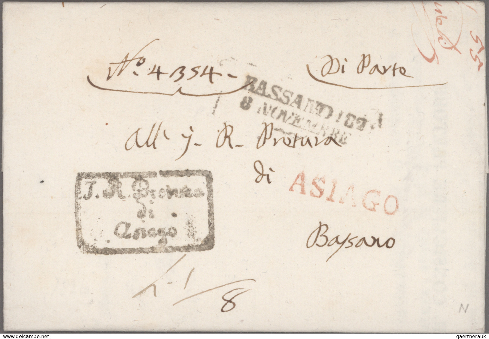 Italy -  Pre Adhesives  / Stampless Covers: 1800/1850 (ca), 8 Lighthouse Letter - 1. ...-1850 Prephilately