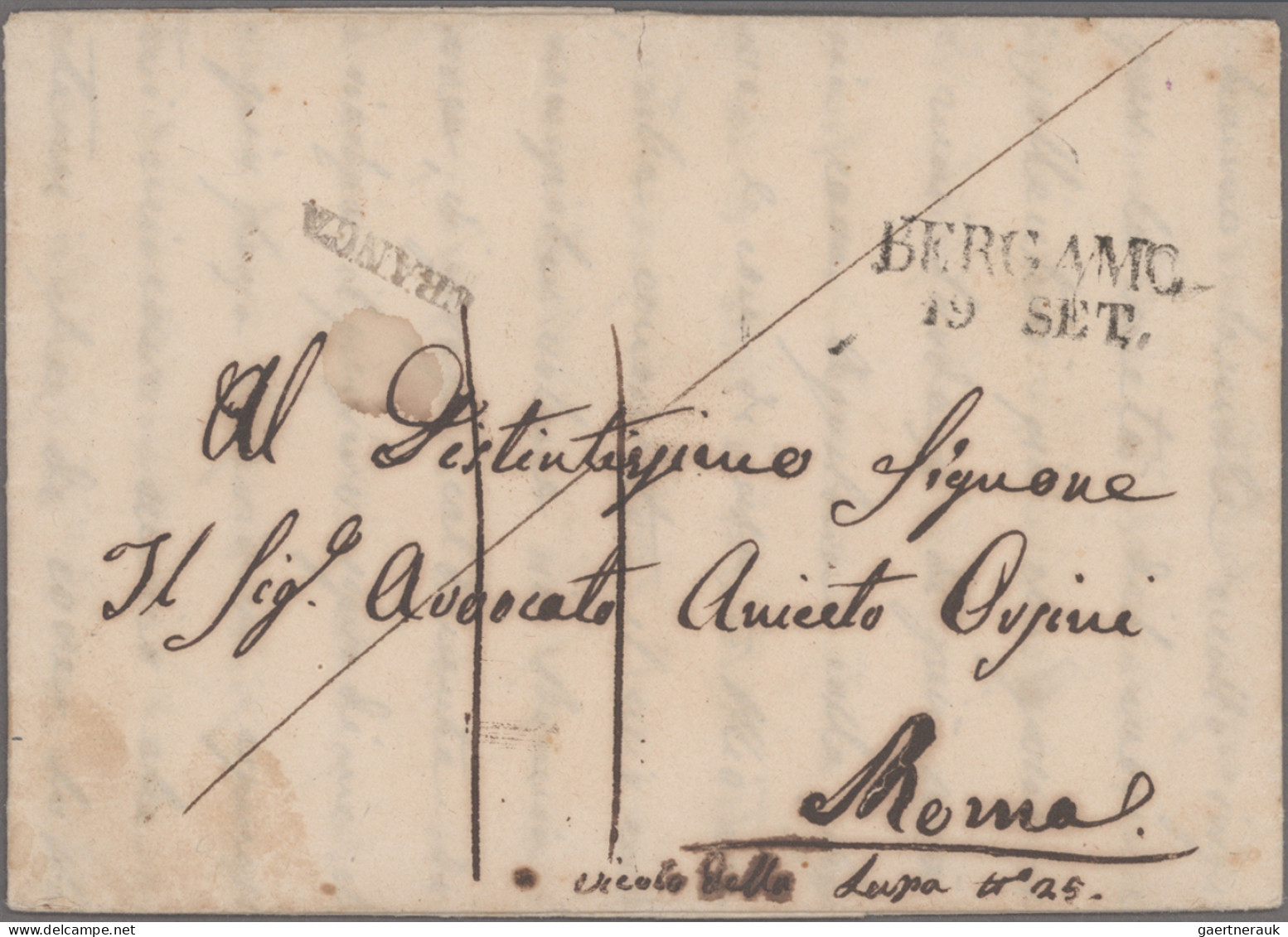 Italy -  Pre Adhesives  / Stampless Covers: 1800/1850 (ca), 8 Lighthouse Letter - 1. ...-1850 Prephilately