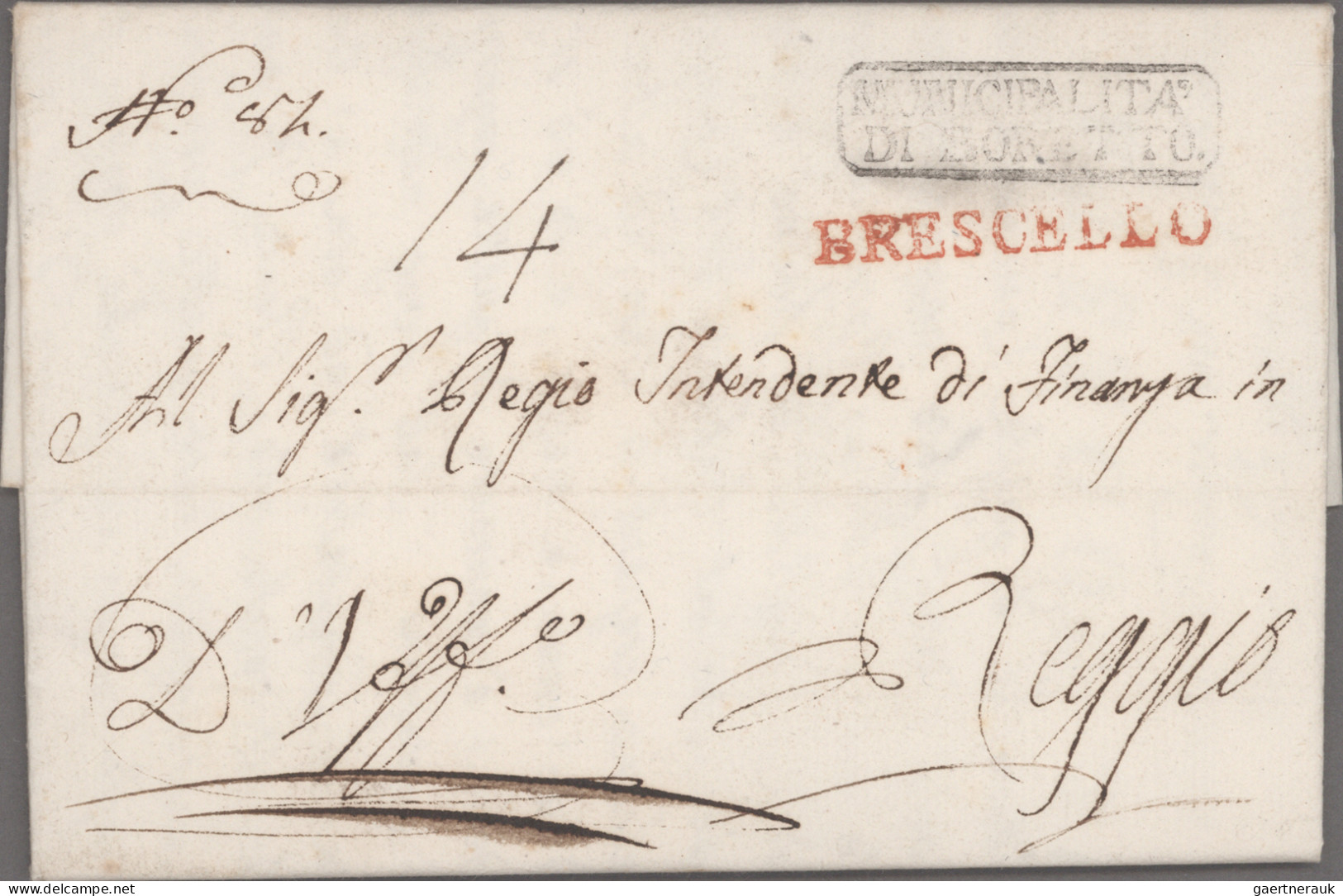 Italy -  Pre Adhesives  / Stampless Covers: 1800/1850 (ca), 8 Lighthouse letter