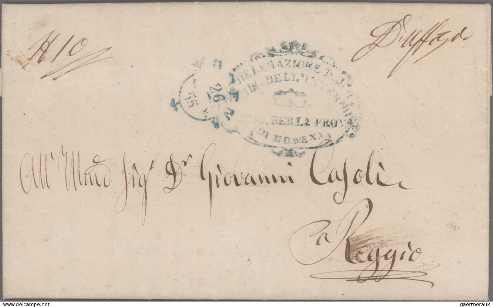 Italy -  Pre Adhesives  / Stampless Covers: 1800/1850 (ca), 8 Lighthouse letter