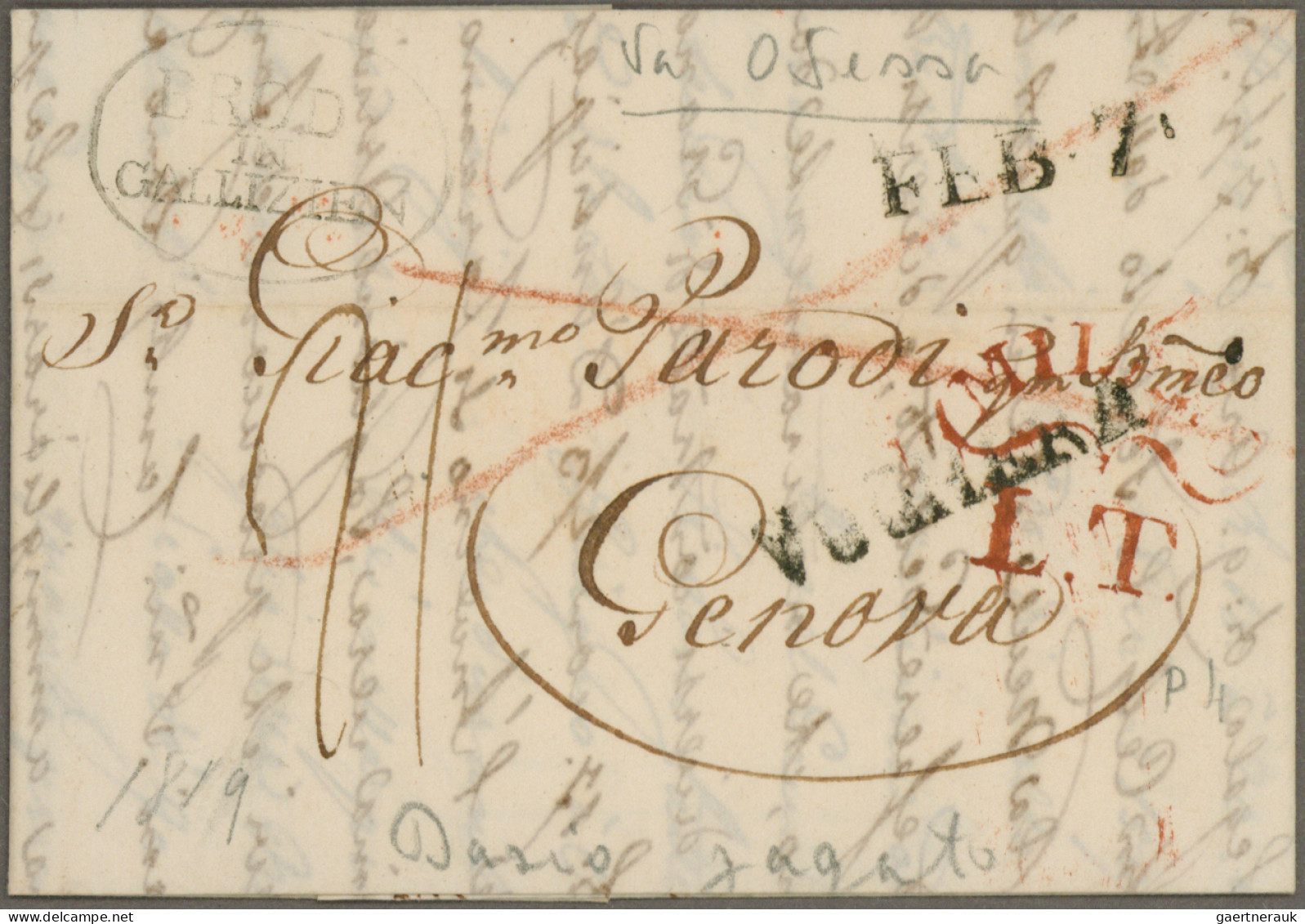 Italy -  Pre Adhesives  / Stampless Covers: 1840/1860, Over 30 Stampless Letters - 1. ...-1850 Vorphilatelie