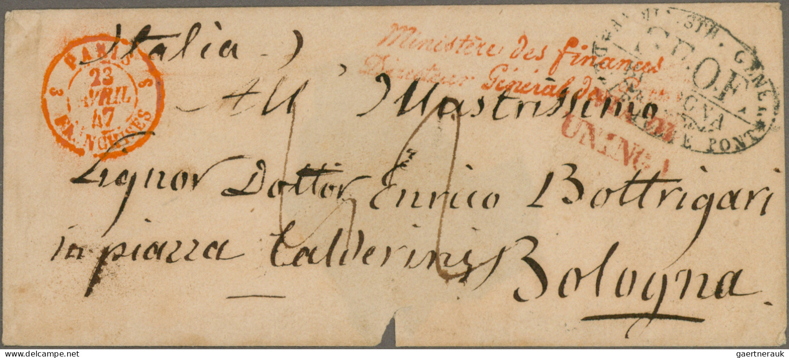 Italy -  Pre Adhesives  / Stampless Covers: 1840/1860, Over 30 Stampless Letters - 1. ...-1850 Prephilately