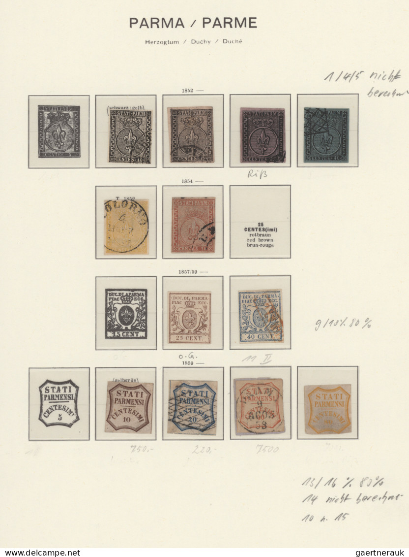 Italian States: 1851/1861, MODENA, PARMA Und TOSCANA, 40 Ungebrauchte Und Gestem - Collections