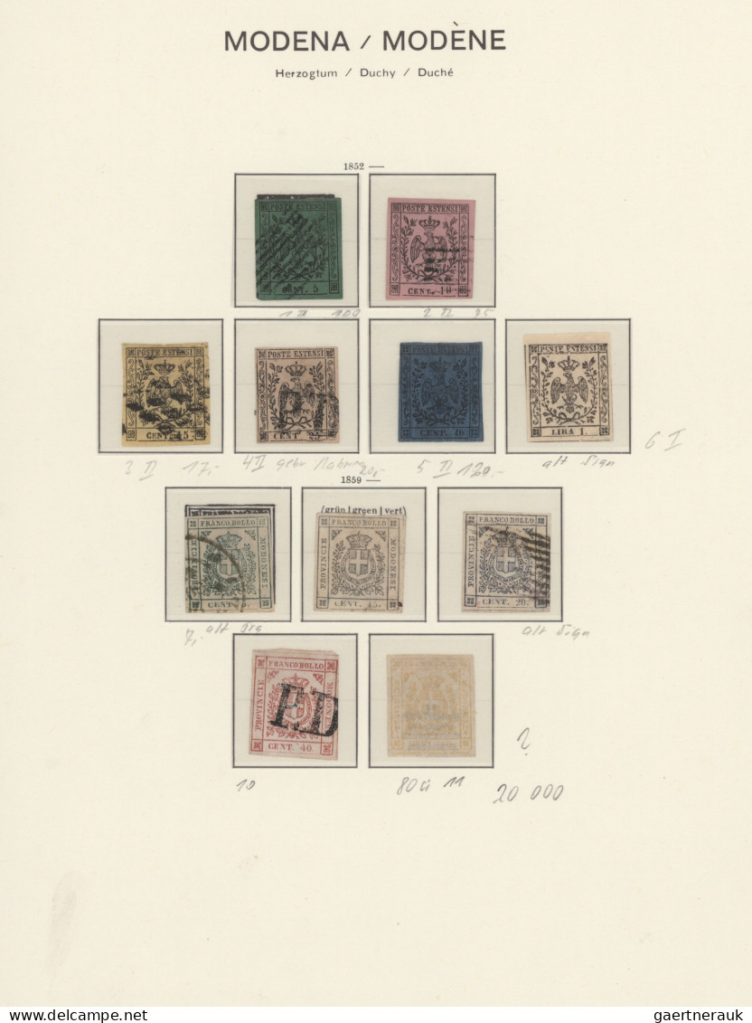 Italian States: 1851/1861, MODENA, PARMA Und TOSCANA, 40 Ungebrauchte Und Gestem - Collections
