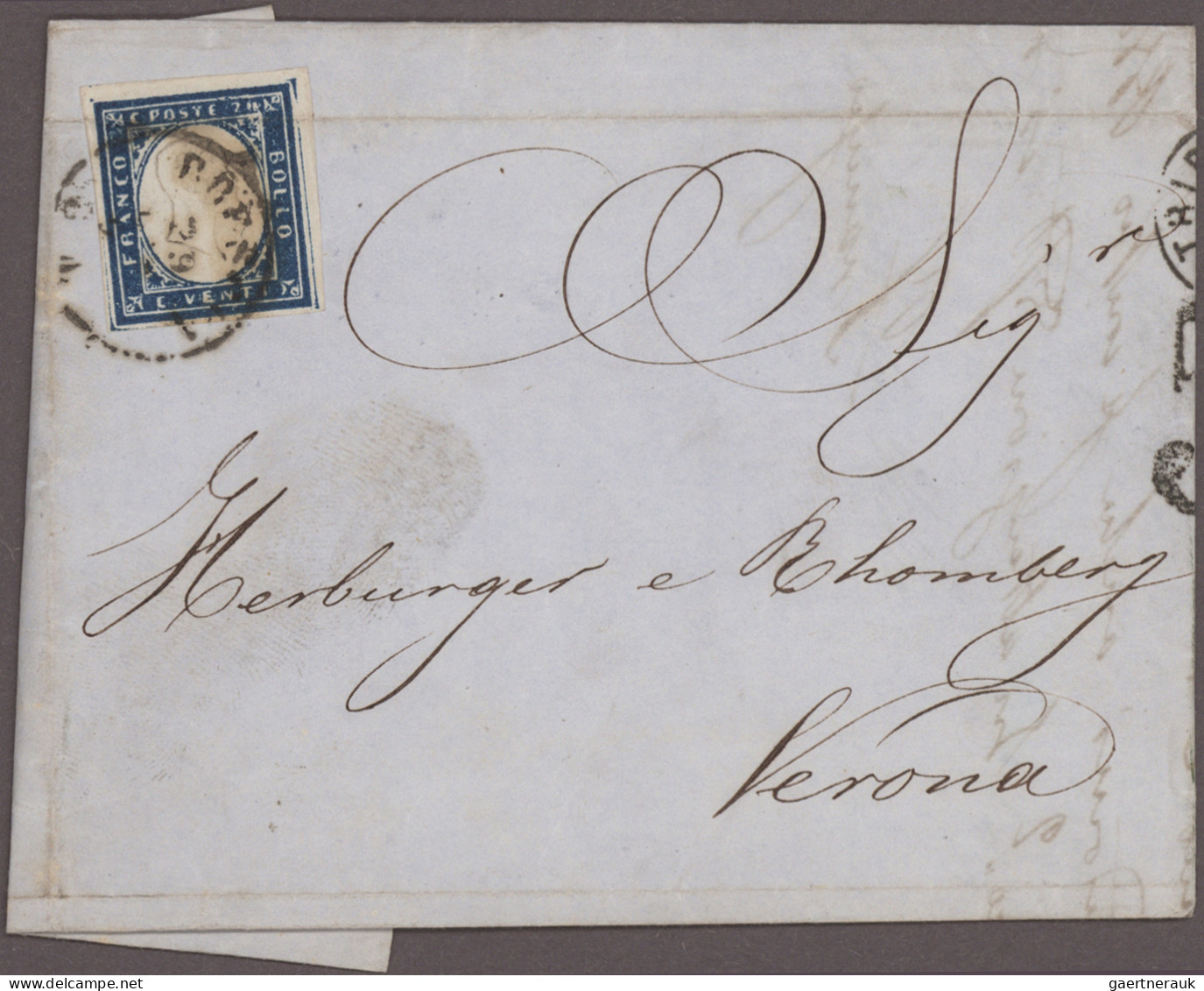 Italian States - Sardinia: 1860, April - September, 5 Folded Letters, All From B - Sardinia