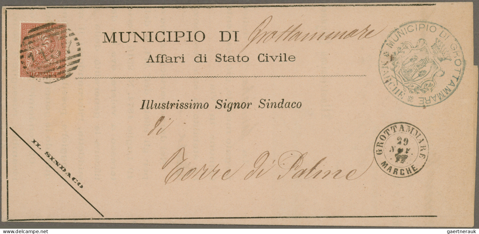 Italy: 1853/1896, Italy/Malta/Mediterranean, Lot Of 17 Entires, Slightly Varied - Sammlungen