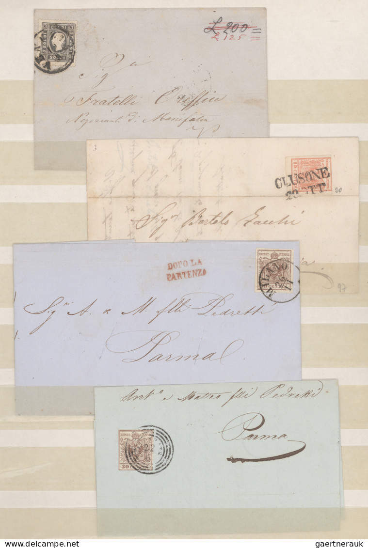 Italy: 1855/1880 (ca.), Collection Of 32 Entires, Slightly Mixed Condition, Comp - Verzamelingen