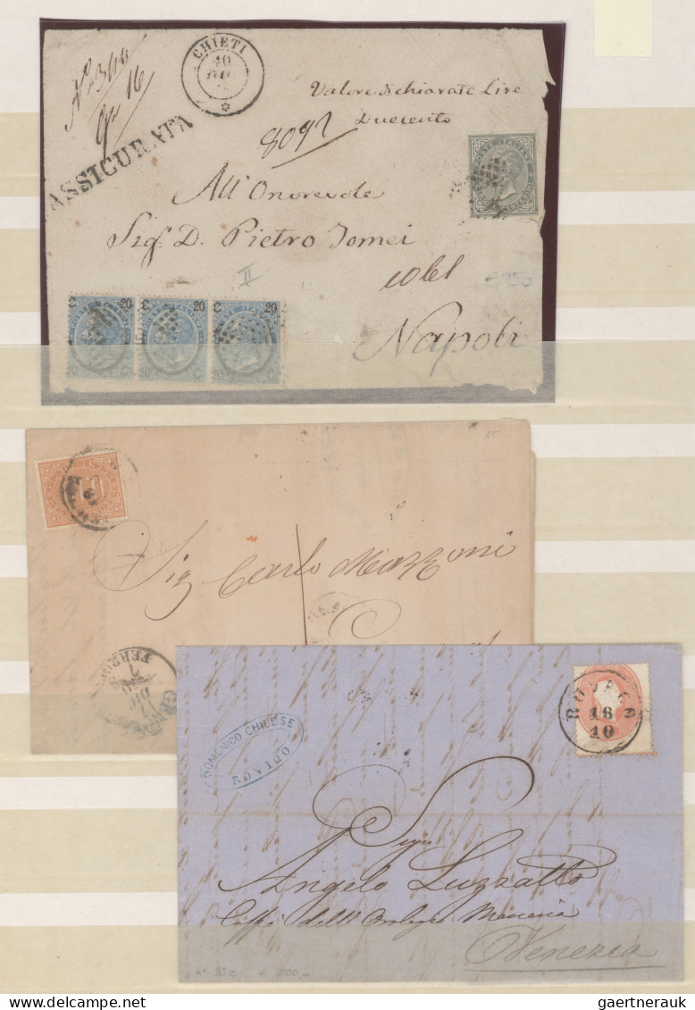 Italy: 1855/1880 (ca.), Collection Of 32 Entires, Slightly Mixed Condition, Comp - Sammlungen