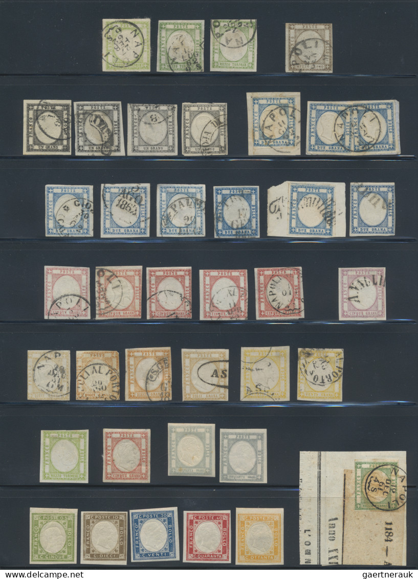 Italy: 1861/1862, PROVINCE NAPOLETANE, Collection With Ca.40 Stamps And Four Fra - Verzamelingen