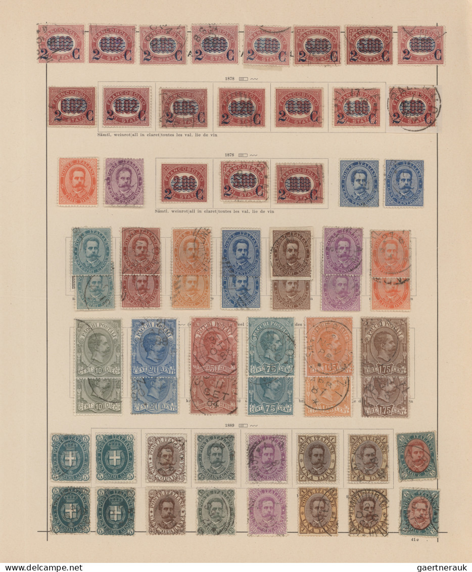 Italy: 1861/1911, Used And Mint Collection On Ancient Schaubek Album Pages, Comp - Verzamelingen
