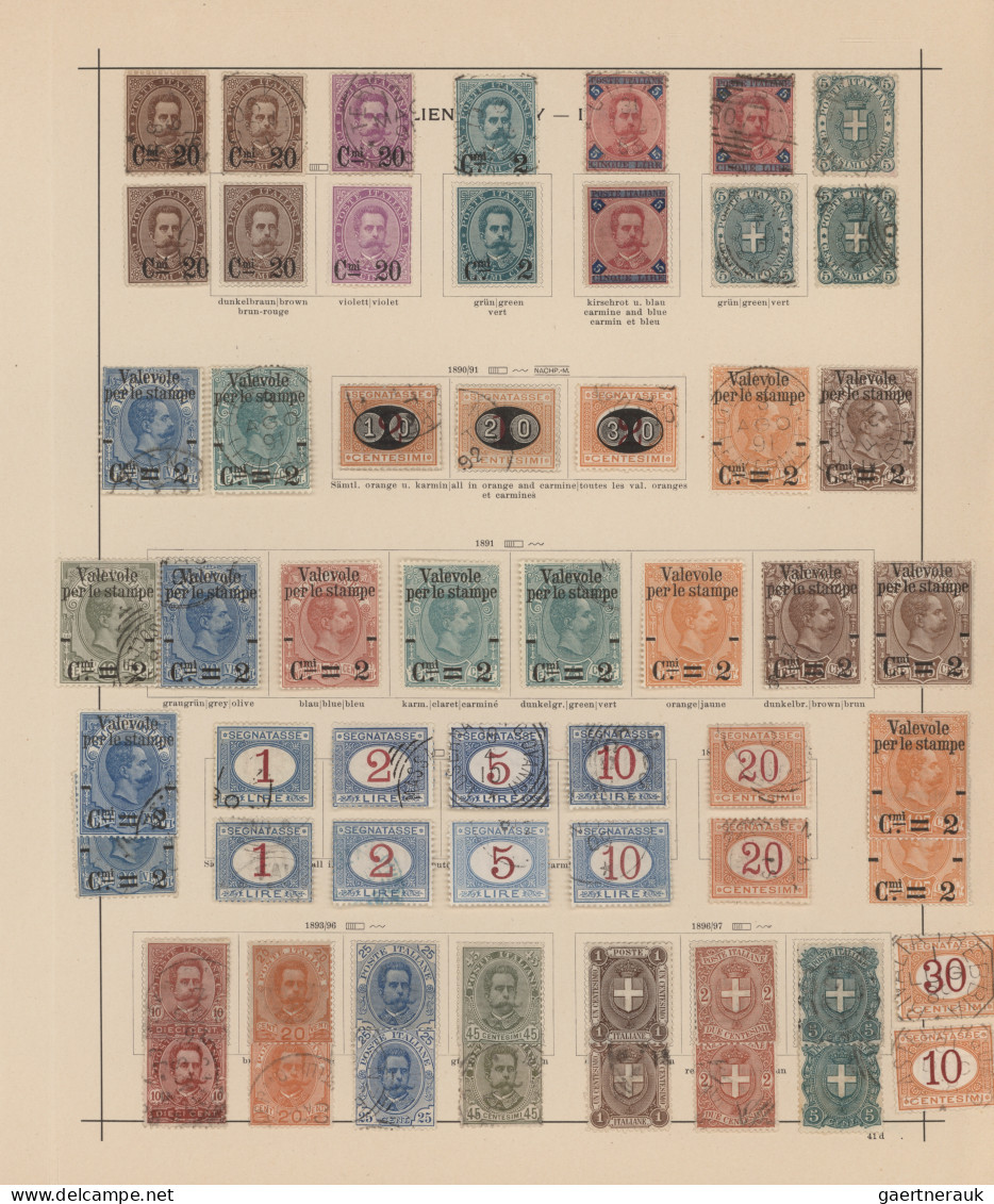 Italy: 1861/1911, Used And Mint Collection On Ancient Schaubek Album Pages, Comp - Collections