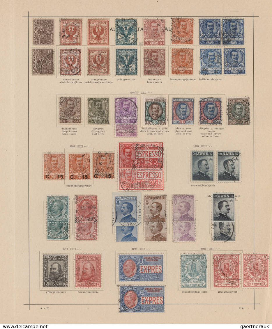 Italy: 1861/1911, Used And Mint Collection On Ancient Schaubek Album Pages, Comp - Collections