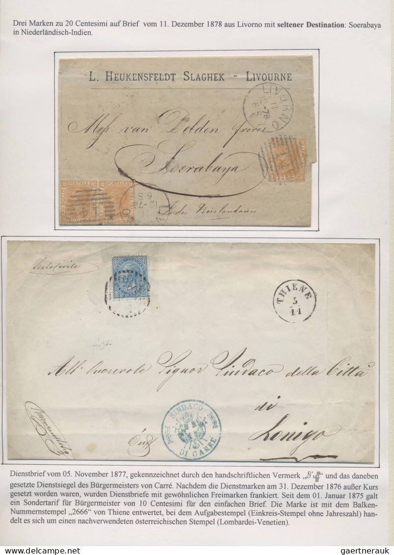 Italy: 1863/1878, "Italian Kingdom" - An Impressive Exhibit On The 1863 De La Ru - Collections