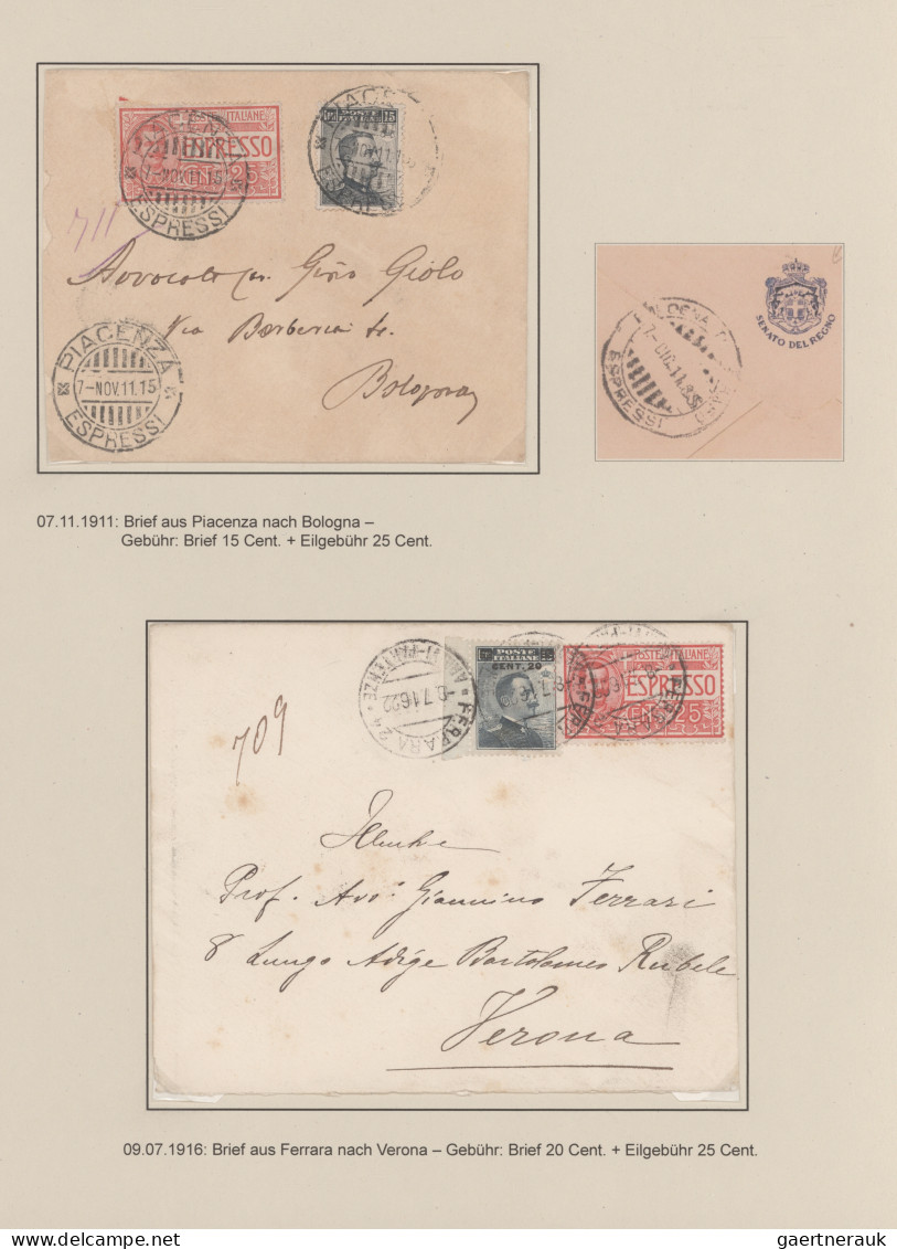 Italy: 1911/1980 (ca). "Express Mail" And "Pneumatic Mail", Exhibit Like Collect - Collections