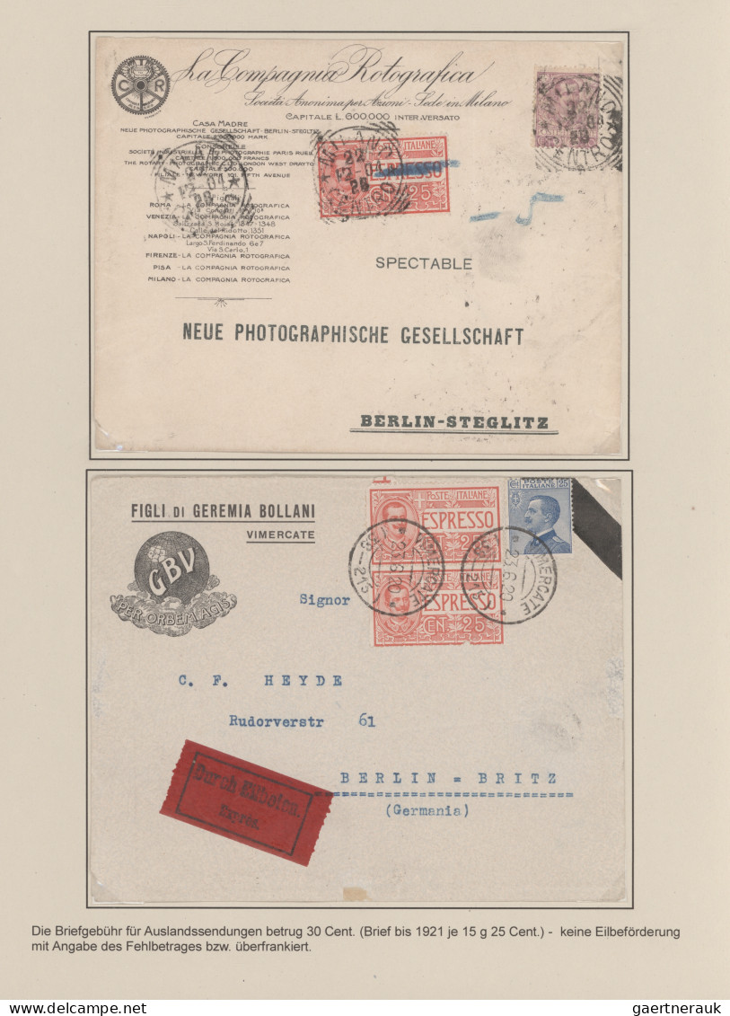 Italy: 1911/1980 (ca). "Express Mail" And "Pneumatic Mail", Exhibit Like Collect - Collections