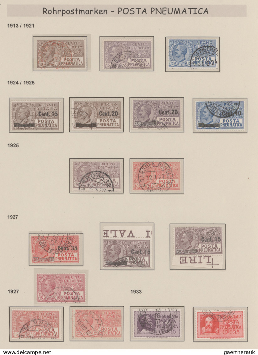 Italy: 1911/1980 (ca). "Express Mail" And "Pneumatic Mail", Exhibit Like Collect - Collections