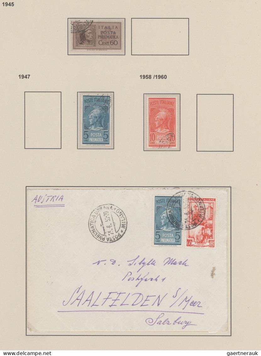 Italy: 1911/1980 (ca). "Express Mail" And "Pneumatic Mail", Exhibit Like Collect - Sammlungen