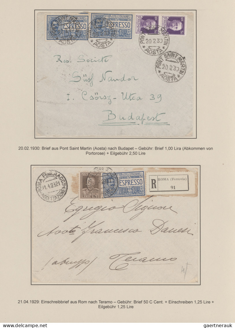 Italy: 1911/1980 (ca). "Express Mail" and "Pneumatic Mail", exhibit like collect