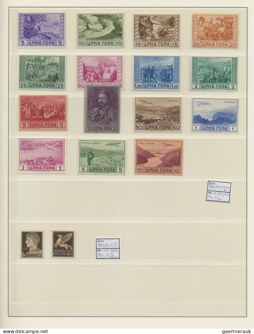 Italy: 1915/1945 (ca.), Italian area, mint assortment on stockpages incl. Manzon