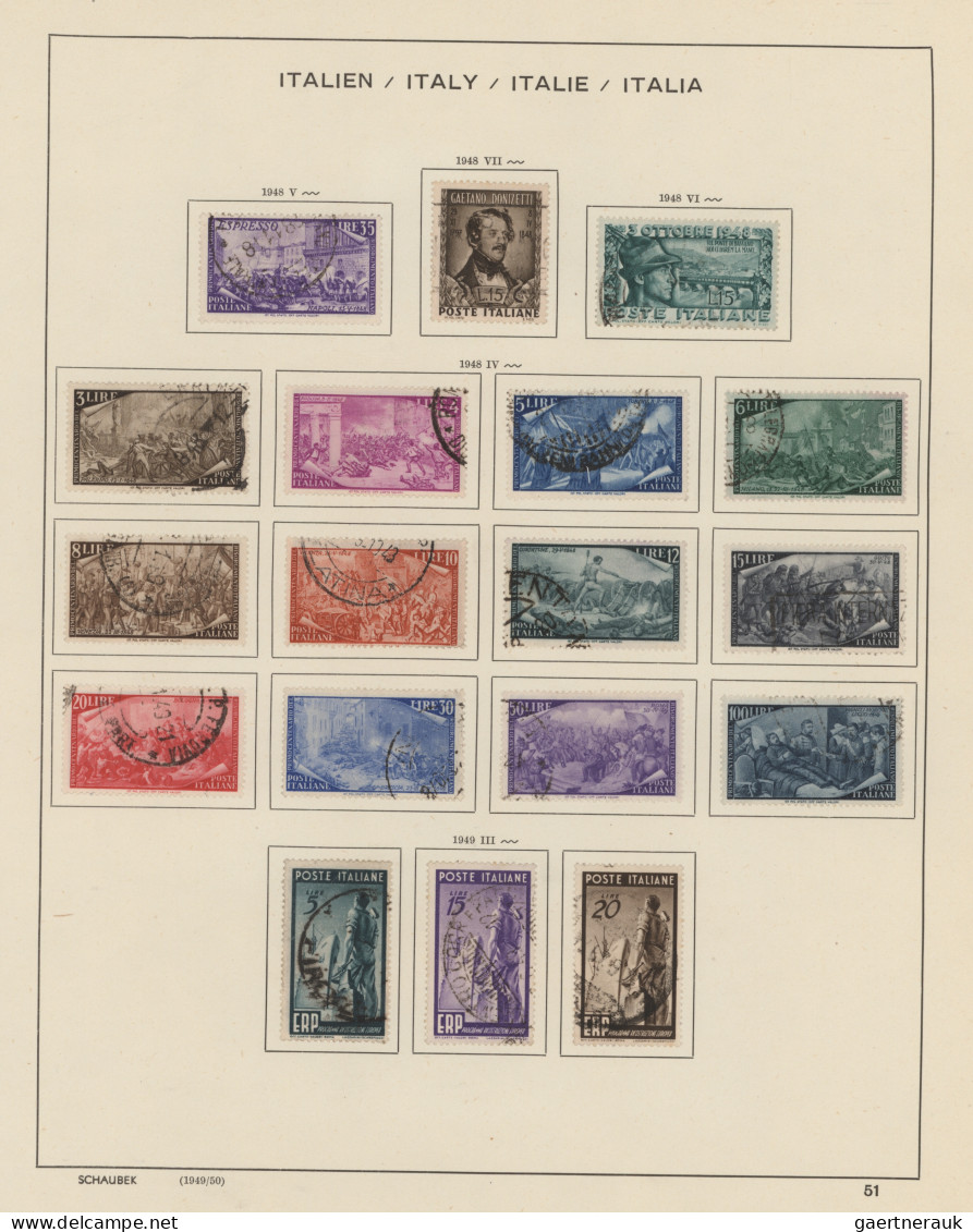 Italy: 1945/1993, Neatly Used Collection In A Schaubek Album, Apparently Excl. A - Sammlungen