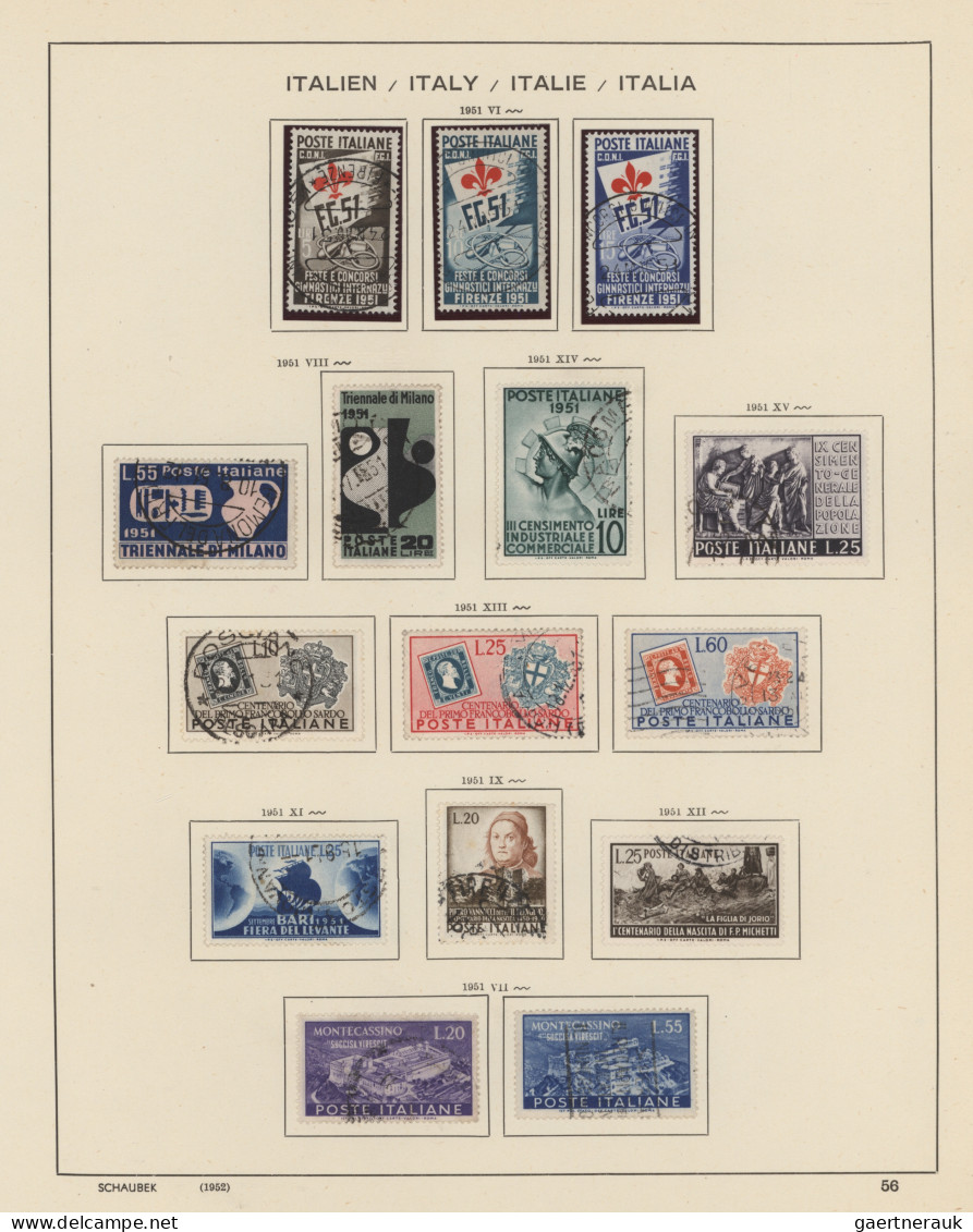 Italy: 1945/1993, Neatly Used Collection In A Schaubek Album, Apparently Excl. A - Collections